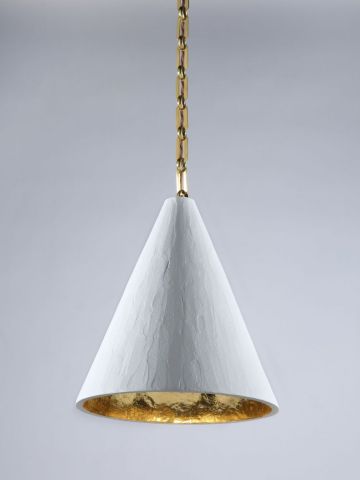 Gilded Plaster Cone Hanging Light