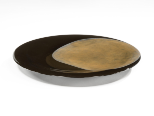 20th Century Japanese Inlaid Metal & Lacquer Dish