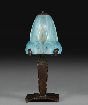 Art Nouveau 'Ice Blue' Table Lamp