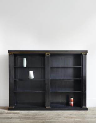 Ebonised and Parcel Gilt Open Bookcase