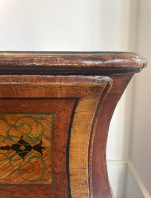 18th Century Painted Bombe Commode