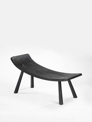 Limited Edition Ebonised Oak Curved Bench