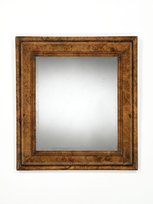 19th Century Walnut Cushion Border Mirror