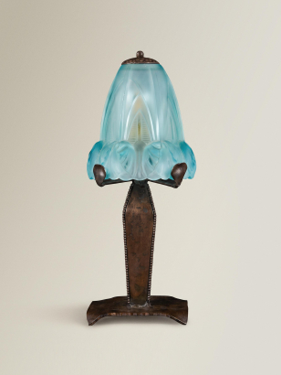 Art Nouveau 'Ice Blue' Table Lamp
