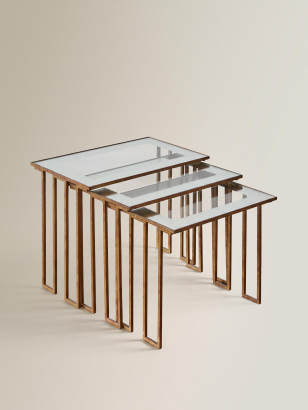 Set of Three 'Créneaux' Nesting Tables by Jean Royère