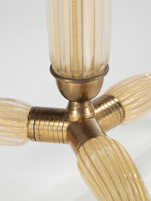 Murano Glass 'Cordonato d'Oro' Floor Lamp