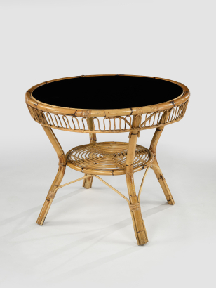 Large 1950's Bamboo Games Table