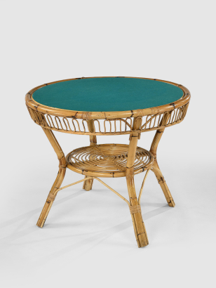 Large 1950's Bamboo Games Table