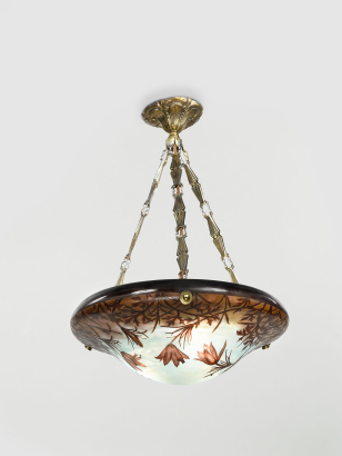 Art Nouveau 'Pasque' Plafonnier by Daum