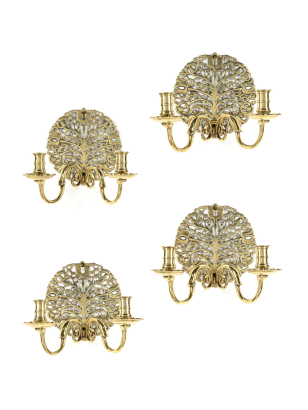 Set of Four Brass Arts & Crafts Wall Sconces