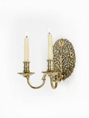 Set of Four Brass Arts & Crafts Wall Sconces