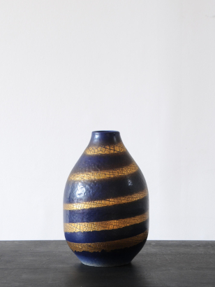 Art Deco Crackled Gold Vase