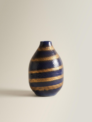 Art Deco Crackled Gold Vase by Jean Besnard