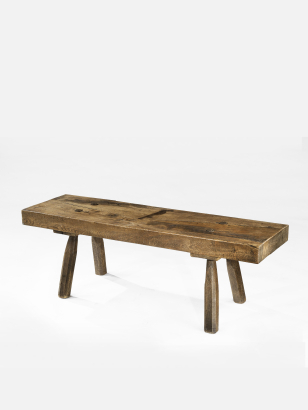 Early 19th Century Elm Pig Bench