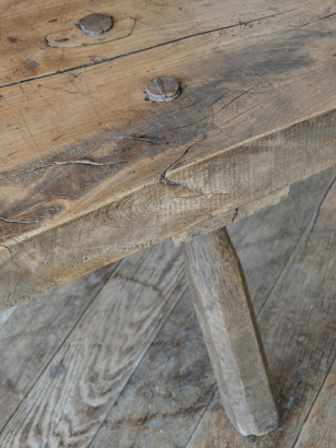 Early 19th Century Elm Pig Bench