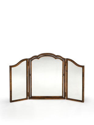 1920s Triptych Walnut Dressing Table Mirror