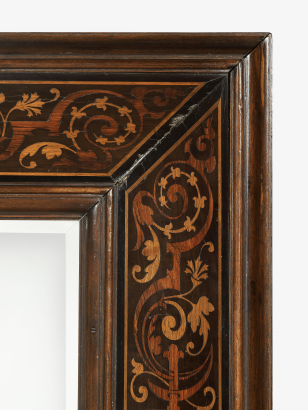 Deep 19th Century Marquetry Box Mirror