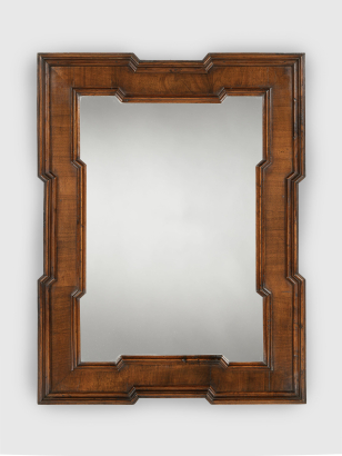 19th Century 'Geometric' Walnut Mirror