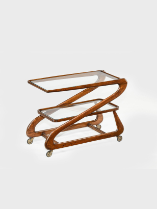 Modernist Walnut Drinks Trolley