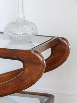Modernist Walnut Drinks Trolley