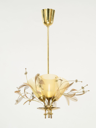 Pair of Three Arm 'Bridal Bouquet' Chandeliers