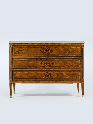 18th Century Walnut Parquetry Chest of Drawers