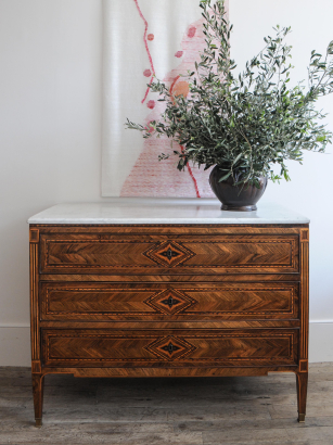18th Century Walnut Parquetry Chest of Drawers