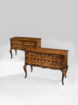 Pair of 19th Century Lombardy Walnut Commodes on Legs