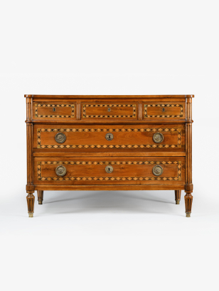 Late 18th Century Inlaid Walnut Chest of Drawers