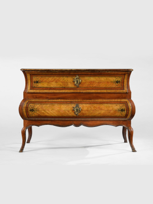 18th Century Painted Bombe Commode