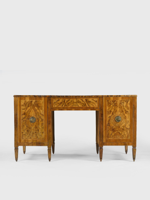 18th Century Walnut Veneered Pedestal Desk