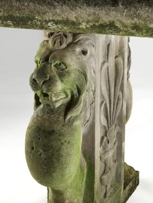 Marble Estate Bench with Lions