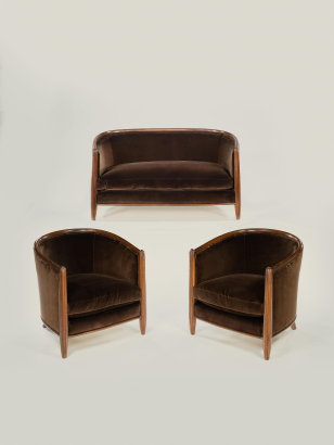 Three Piece Walnut Suite Three Piece Walnut Suite