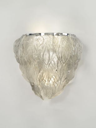 Set of Four Large 1970's 'Graniglia' Leaf Wall Lights