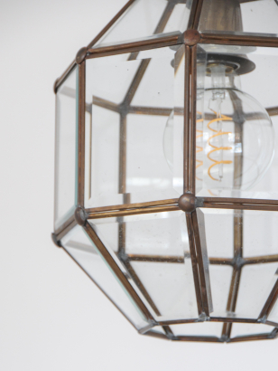 Large Multi-Facetted Hanging Lantern