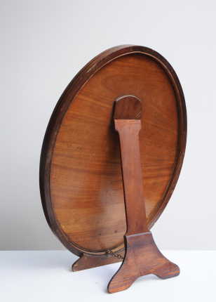 Arts & Crafts Oak Oval Mirror