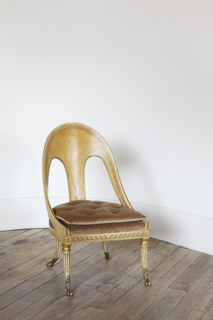 Pair of Regency Painted Spoonback Chairs