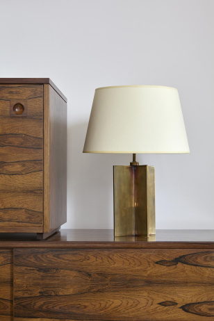 Pair of Bronze 'Croisillon' Table Lamps by Jean- Michel Frank