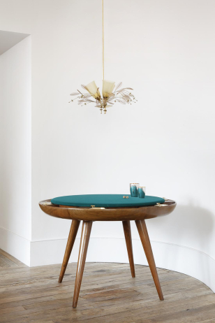 Circular Walnut Games Table