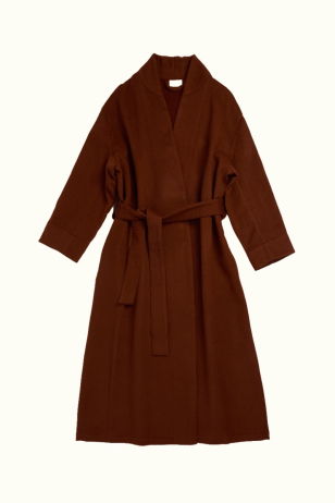 Woollen Bathrobe/Dressing Gown in Herringbone 