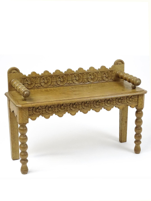 Gothic Revival Oak Window Seat