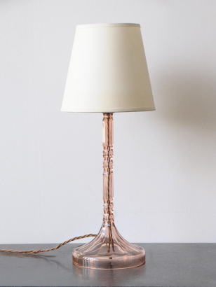 Pair of Pink Glass Table Lamps