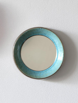 Rare Circular 'Torquoise' Mirror by Lucie Rie