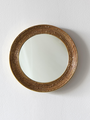 Rare Circular Mirror by Lucie Rie