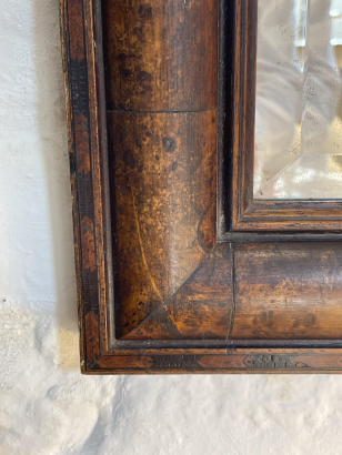 Arts & Crafts Burr Walnut Cushion Border Mirror
