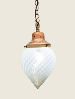Large Opalescent Spiral Glass Pendant