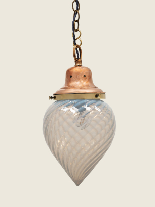 Large Opalescent Spiral Glass Pendant