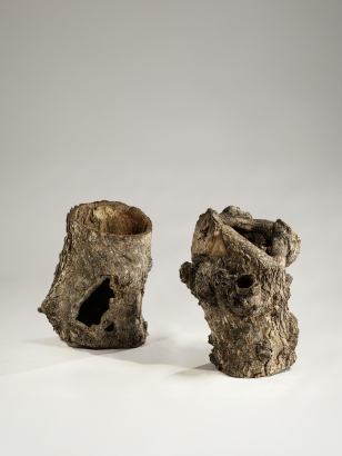 Pair of Hollowed Olive Tree Trunks