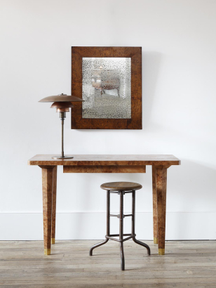 Early 20th Century Burr Oak Mirror