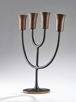 Four Arm Candelabrum by Karl Hagenauer